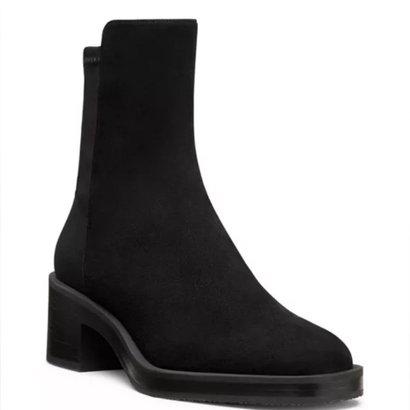 NEW Stuart Weitzman 5050 Kaia Stretch Leather Ankle Booties Black 8.5